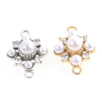 Zinc Alloy Connector with Plastic Pearl with rhinestone Sold By Bag