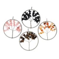 Gemstone Pendants Jewelry Brass with Natural Gravel Round Sold By PC