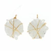 Brass Pendant with Clear Quartz white Sold By PC