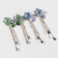Akryl šperky náušnice, Zinek, s ABS plast pearl & Pryskyřice & Akryl, módní šperky & pro ženy, více barev na výběr, 101x25mm, Prodáno By Pair