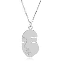 Tibetan Style Jewelry Necklace, with 2inch extender chain, Face, plated, fashion jewelry & Unisex, nickel, lead & cadmium free, 18x33mm, Length:Approx 17.3 Inch, Sold By PC