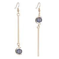 Asymmetric Earrings Zinc Alloy with Glass Beads gold color plated nickel lead & cadmium free 91mm Sold By Pair