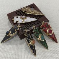 Resin Pendant, with Brass, arrowhead, gold color plated, more colors for choice, 30x74mm, Sold By PC