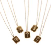 Титановые стали ожерелье, титан, с 1.97 наполнитель цепи, плакирован золотом, разные стили для выбора & с цветочным узором, Золотой, длина:40 см, продается PC