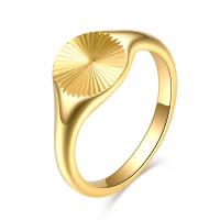 Anel de dedo de aço de partículas, Partículas de aço, cromado de cor dourada, joias de moda & tamanho diferente para a escolha, dourado, 9mm, vendido por PC
