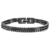 Titanium Steel Bracelet & Bangle, plated, fashion jewelry & for man, more colors for choice, 190-210mm,6mm, Sold By PC