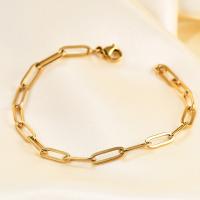 Stainless Steel Jewelry Bracelet, gold color plated, fashion jewelry & different size for choice, golden, Sold By PC