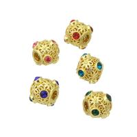 Cubic Zirconia Micro Pave Brass Beads high quality gold color plated micro pave cubic zirconia Approx 3mm Sold By PC