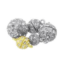 Brass Magnetic Clasp, plated, different size for choice & micro pave cubic zirconia, more colors for choice, Sold By PC