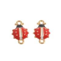 Animal Zinc Alloy Connector Ladybug enamel mixed colors Sold By Bag