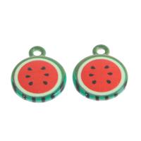 Resin Pendant, Watermelon, mixed colors, 20x17x2mm, 100PCs/Bag, Sold By Bag