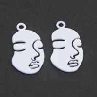 Tibetan Style Pendants, Face, silver color, 34x18x2mm, 100PCs/Bag, Sold By Bag