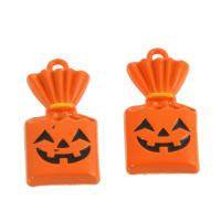 Art- und Weisehalloween-Anhänger, Zinklegierung, Halloween Schmuck & Emaille, rote Orange, 30x15x4mm, 100PCs/Tasche, verkauft von Tasche