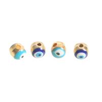 Cink ötvözet Evil Eye Beads, zománc, több színt a választás, 6x5x5mm, 100PC-k/Bag, Által értékesített Bag