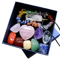 Pedra natural enfeites, polido, cores misturadas, 90x90x40mm, vendido por box