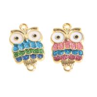 Animal Tibetan Style Connector, Owl, enamel, more colors for choice, 22x13x2mm, 100PCs/Bag, Sold By Bag