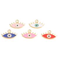 Tibetan Style Enamel Pendants, Eye, evil eye pattern, more colors for choice, 16x20x3mm, 100PCs/Bag, Sold By Bag
