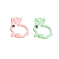 Plastic Pendants Rabbit with rhinestone Sold By Bag