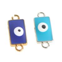 Tibetan Style Connector, Rectangle, evil eye pattern & enamel, more colors for choice, 21x8x3mm, 100PCs/Bag, Sold By Bag
