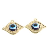 Tibetan Style Enamel Pendants, Evil Eye, mixed colors, 28x31x5mm, 100PCs/Bag, Sold By Bag