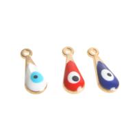 Tibetan Style Enamel Pendants, evil eye pattern, more colors for choice, 14x5x3mm, 100PCs/Bag, Sold By Bag