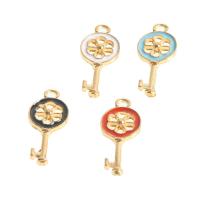 Tibetan Style Key Pendants, enamel, more colors for choice, 23x10x2mm, 100PCs/Bag, Sold By Bag
