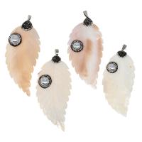 Shell Pendants Brass with Rhinestone Clay Pave & Shell & Plastic Pearl mixed colors Sold By PC