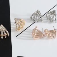 Lo zinco in lega Stud Earring, lega in zinco, placcato, gioielli di moda & per la donna & con strass, nessuno, 19x18mm, Venduto da coppia