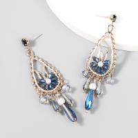 Rhinestone Earring Zinc Alloy with acrylic rhinestone & ABS Plastic Pearl fashion jewelry & for woman Sold By Pair
