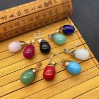 Gemstone Pendants Jewelry Natural Stone with Brass Teardrop plated Sold By PC