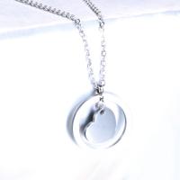 Titanium Steel Necklace with 1.97 extender chain silver color plated fashion jewelry silver color Length 40 cm Sold By PC