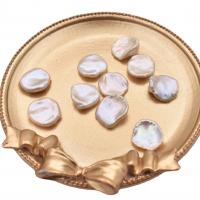 Perlas Freshwater sin Agujero, Perlas cultivadas de agua dulce, Bricolaje, Blanco,  13-14mm, 5PC/Bolsa, Vendido por Bolsa