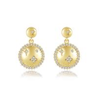 Cubic Zirconia Micro Pave Brass Earring, gold color plated, micro pave cubic zirconia & for woman, 11.50x18mm, Sold By PC