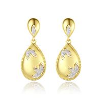 Cubic Zirconia Micro Pave Brass Earring, gold color plated, micro pave cubic zirconia & for woman, 10x24mm, Sold By Pair