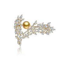Cubic Zirconia Brooch Brass plated micro pave cubic zirconia & for woman Sold By PC