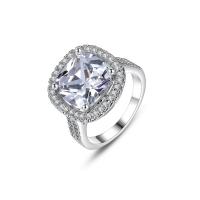 Cubic Zirconia Micro Pave Brass Ring platinum color plated & micro pave cubic zirconia & for woman Sold By PC