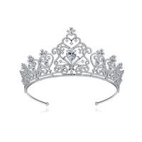 Bridal Tiaras Brass Crown platinum color plated micro pave cubic zirconia & for woman Sold By PC