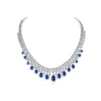 Cubic Zircon Micro Pave Brass Necklace platinum color plated micro pave cubic zirconia & for woman Length Approx 16.92 Inch Sold By PC