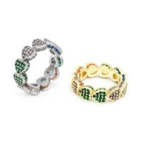 Cubic Zircon Brass Finger Ring plated & micro pave cubic zirconia & for woman nickel lead & cadmium free Sold By PC