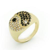 Cubic Zircon Brass Finger Ring plated Unisex & micro pave cubic zirconia nickel lead & cadmium free Sold By PC