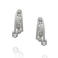 Brass Drop Earring, plated, micro pave cubic zirconia & for woman, more colors for choice, nickel, lead & cadmium free, 28x11mm, Sold By Pair