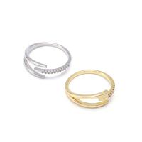 Cubic Zircon Brass Finger Ring, plated, different size for choice & micro pave cubic zirconia & for woman, more colors for choice, nickel, lead & cadmium free, 23x7mm, Sold By PC