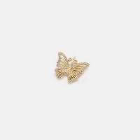 Brass Pendant Butterfly gold color plated micro pave cubic zirconia & for woman nickel lead & cadmium free Sold By PC