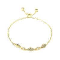 Evil Eye Jewelry Bracelet Brass gold color plated micro pave cubic zirconia & for woman nickel lead & cadmium free Length Approx 8.11 Inch Sold By PC