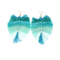 Fashion Fringe Earrings Cotton Thread Bohemian style & for woman nickel lead & cadmium free Sold By Pair