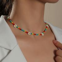 Semilla de cristal collar de perlas, Seedbead, con aleación de zinc, con 1.97inch extender cadena, para mujer, más colores para la opción, longitud:aproximado 18.11 Inch, Vendido por UD