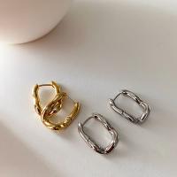 Brass Huggie Hoop Earring, plated, for woman, more colors for choice, nickel, lead & cadmium free, 15x22mm, Sold By Pair