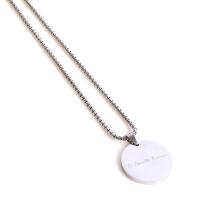 Stainless Steel Jewelry Necklace, Unisex, silver color, 26x26x2mm, Length:45 cm, Sold By PC