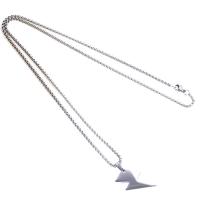 Stainless Steel Jewelry Necklace, Unisex, silver color, 27x17x4mm, Length:45 cm, Sold By PC