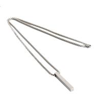 Rustfrit stål smykker halskæde, Stainless Steel, Unisex, sølv, 39x4x4mm, Længde 45 cm, Solgt af PC